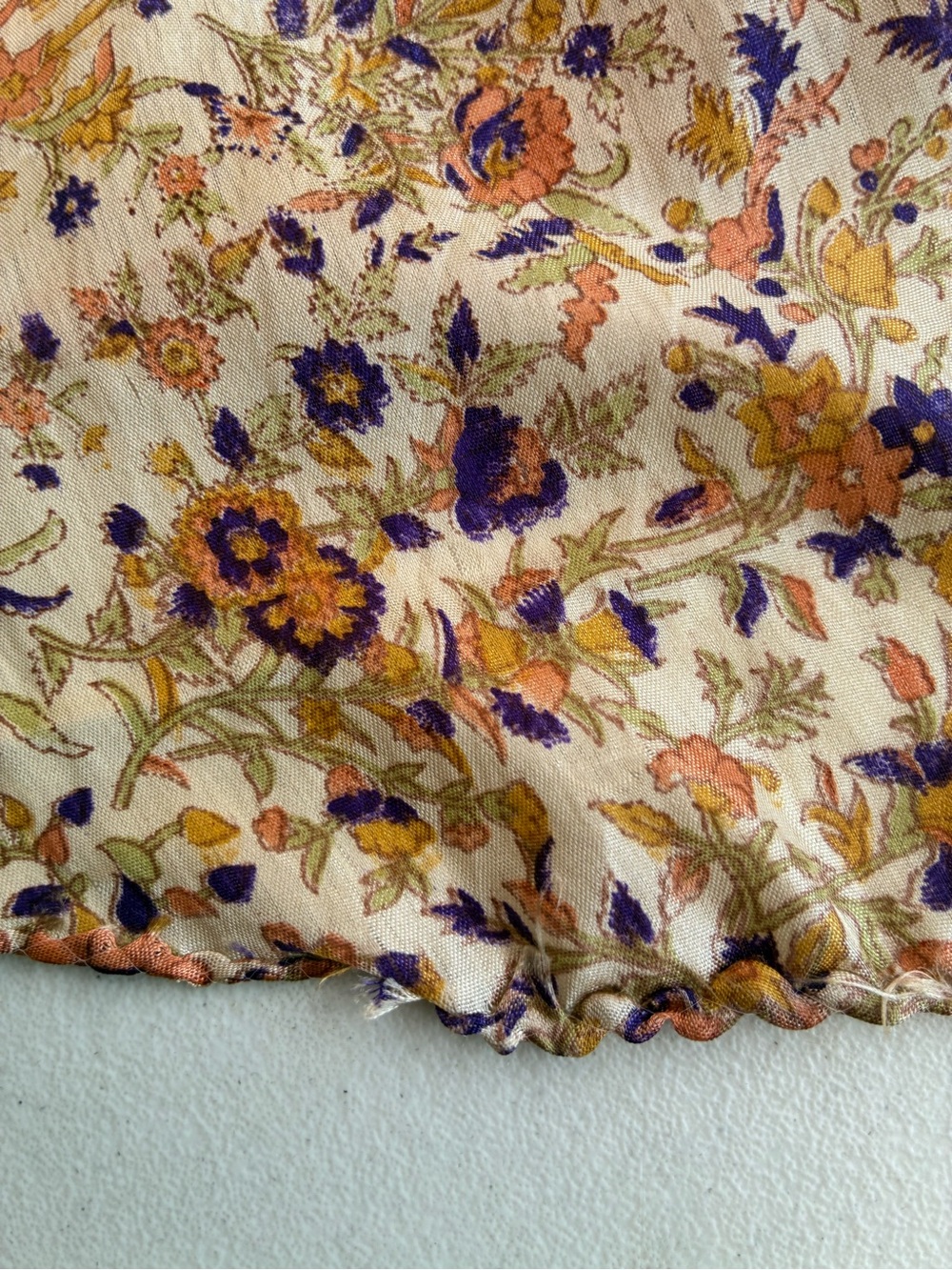 Silk Reversible Wrap Around Floral Skirt - Picture 12 of 13